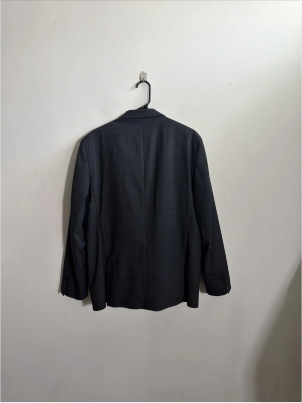 EUC MEN’S COLE HAAN GRAND OS TECH SUIT JACKET SIZE 44 REG 44R GREY BLUE BLAZER